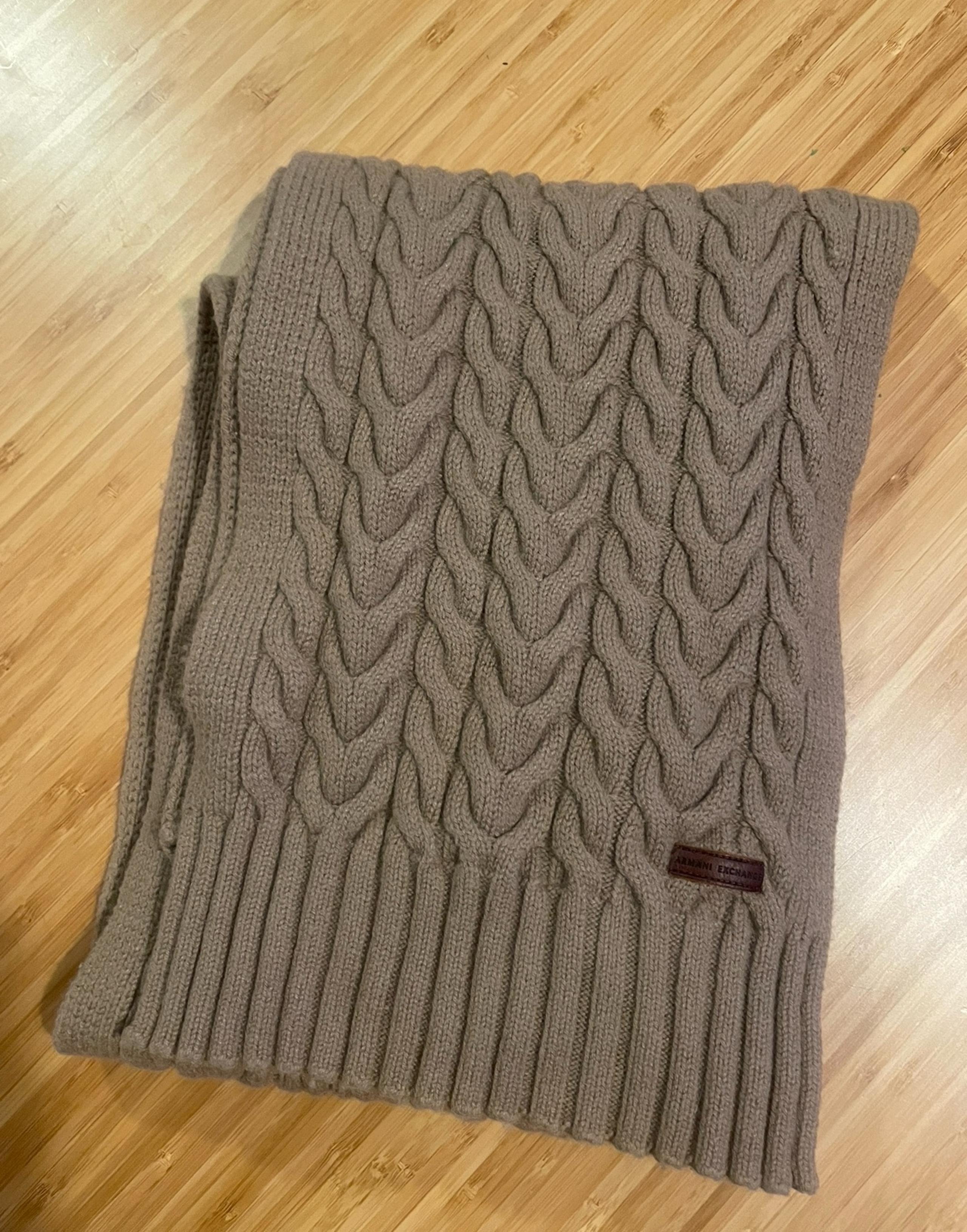 Armani exchange camel knit scarf unisex