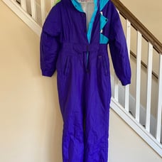 Obermeyer Vintage 80s 90s Ski Suit One Piece Thermolite Sz large Colorful Funky