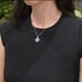 Opal clover rhodium solid 925 sterling silver necklace