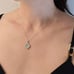 Opal clover rhodium solid 925 sterling silver necklace