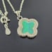 Opal clover rhodium solid 925 sterling silver necklace