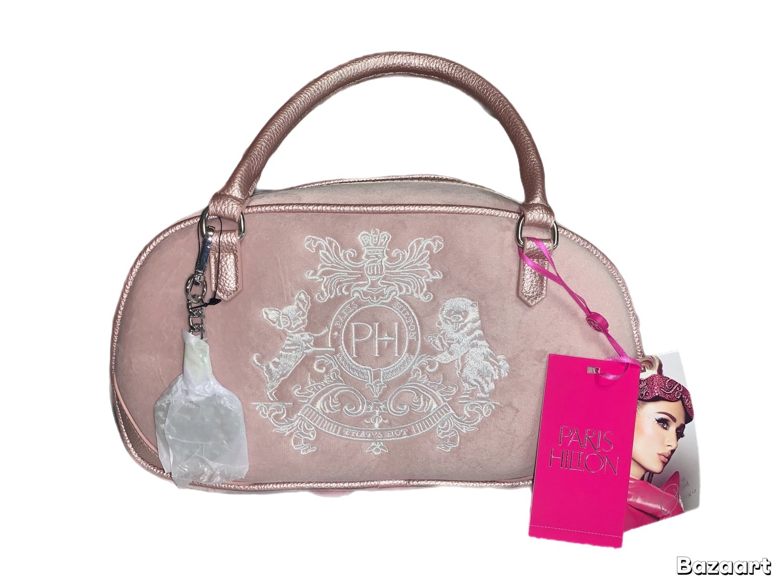 Paris Hilton Crest Bowler Dusty Blush Pink Shoulder Crossbody Bag