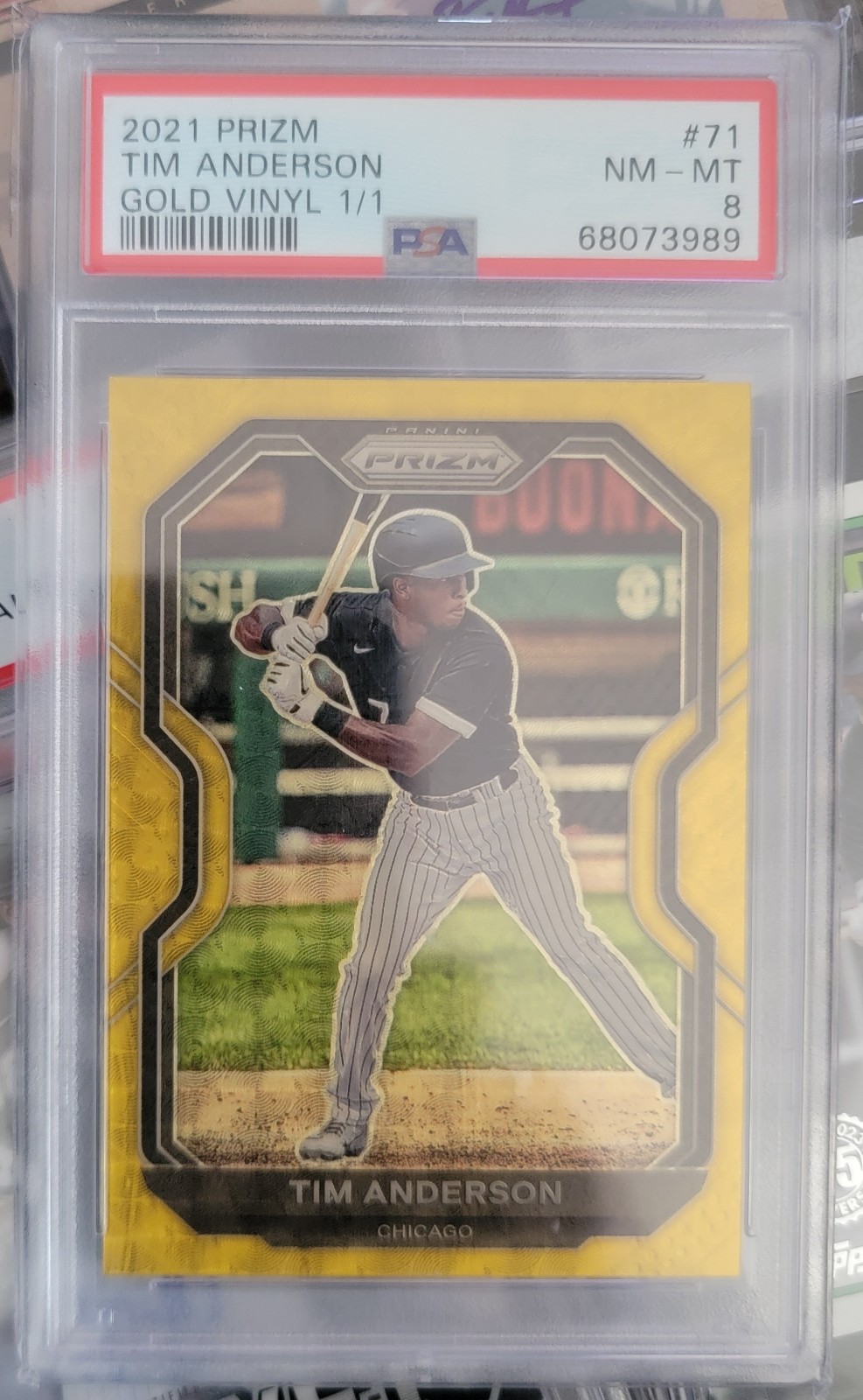 TIM ANDERSON 2021 PANINI PRIZM GOLD VINYL 1/1 PSA 8