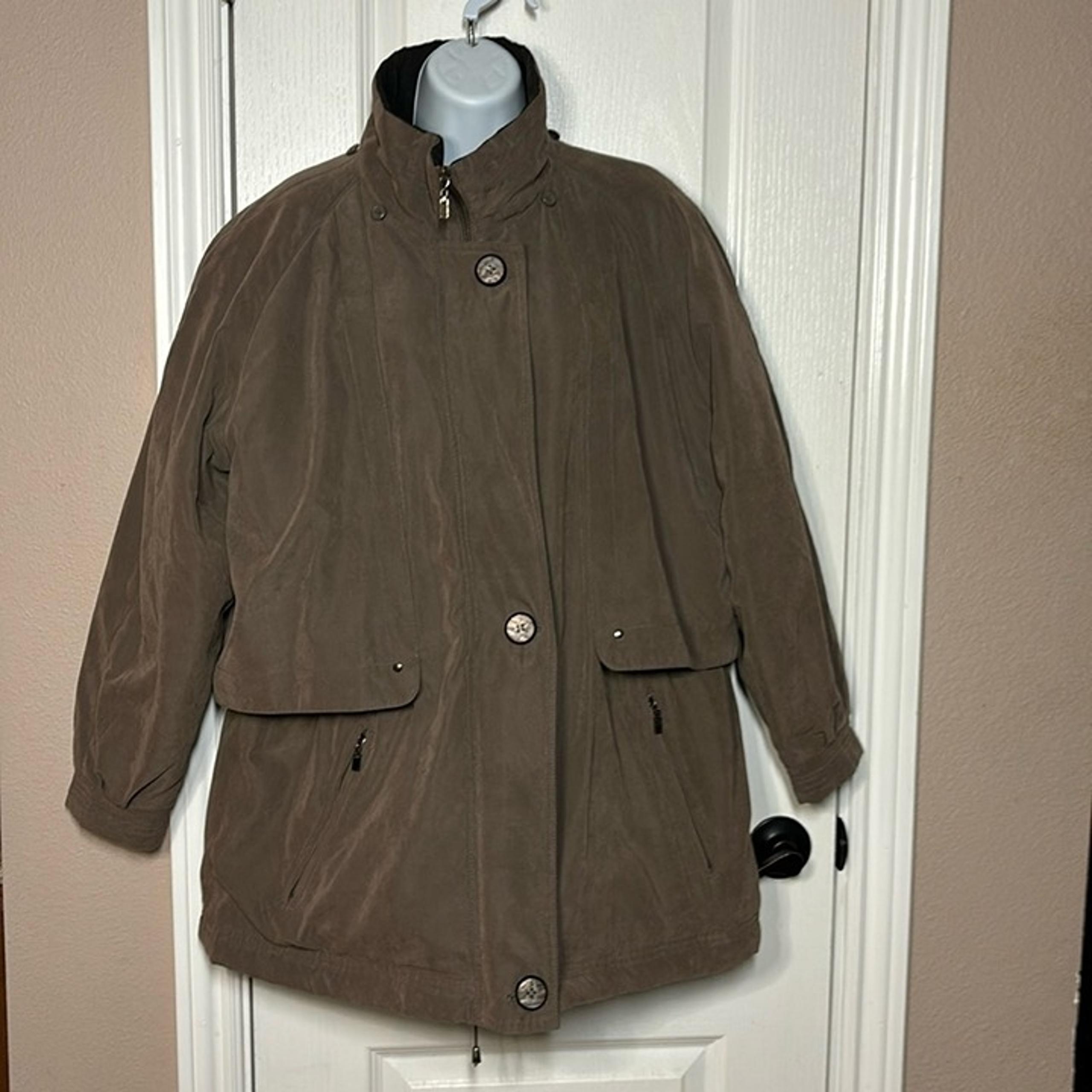 Forecaster of Boston Microfiber Brown Women's Winter Coat Size PL Pre-Owned