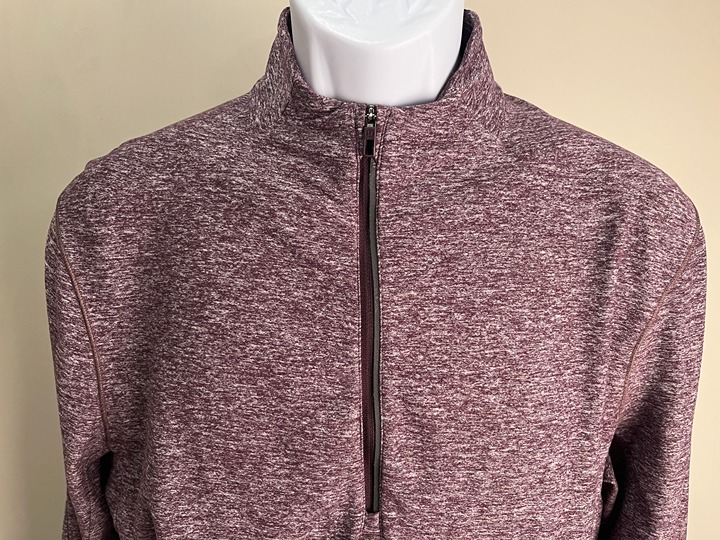 Lululemon Men's marled burgundy and white 1/2 zip Jacket pullover Large L EUC