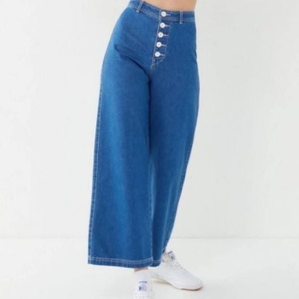 Bdg Jeans Jeans Womens 28 Urban Outfitters Bdg Juliette Button Fly Wide Leg Deni