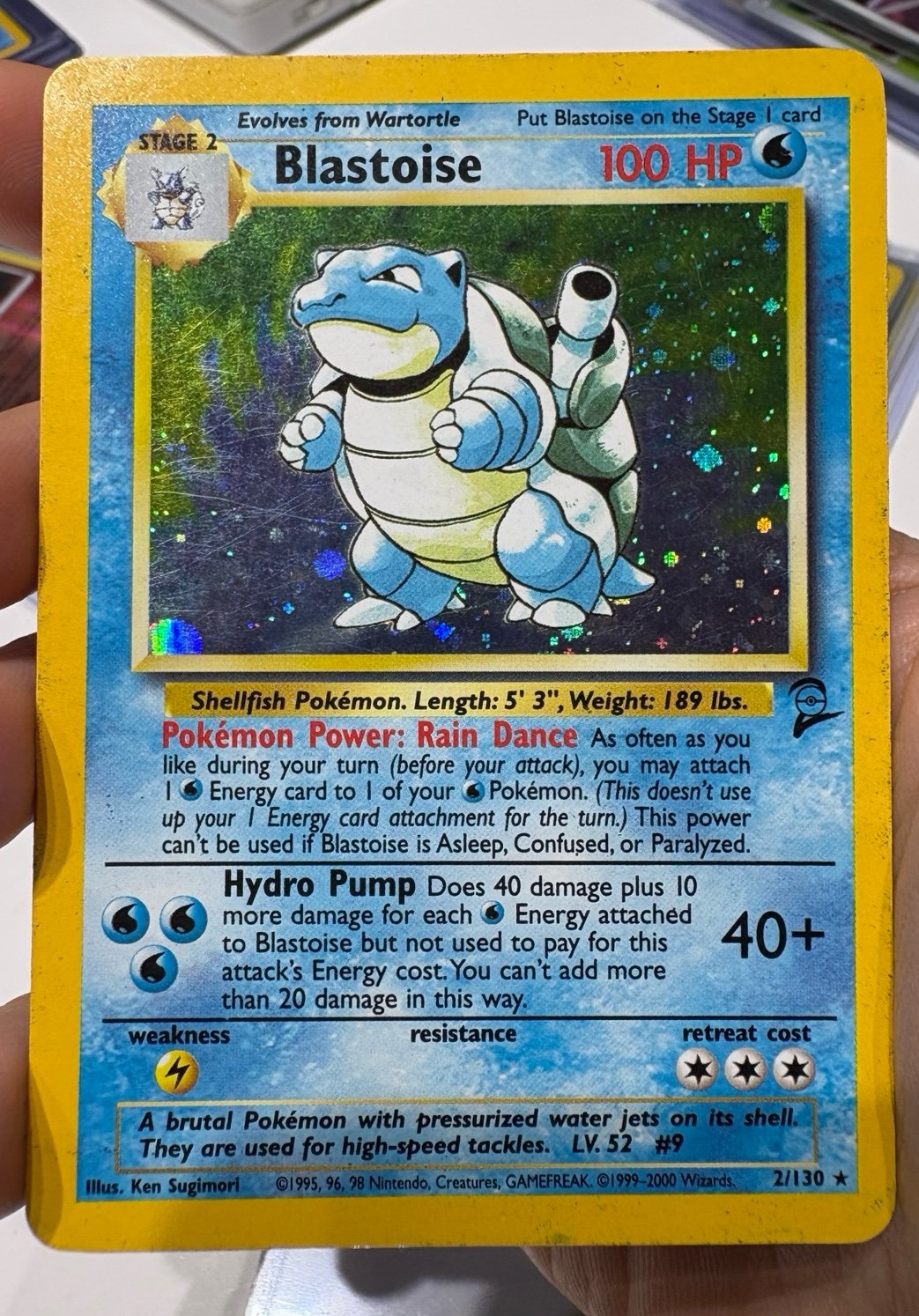 Blastoise 2/130 Holo Rare Base Set 2 Pokémon Card