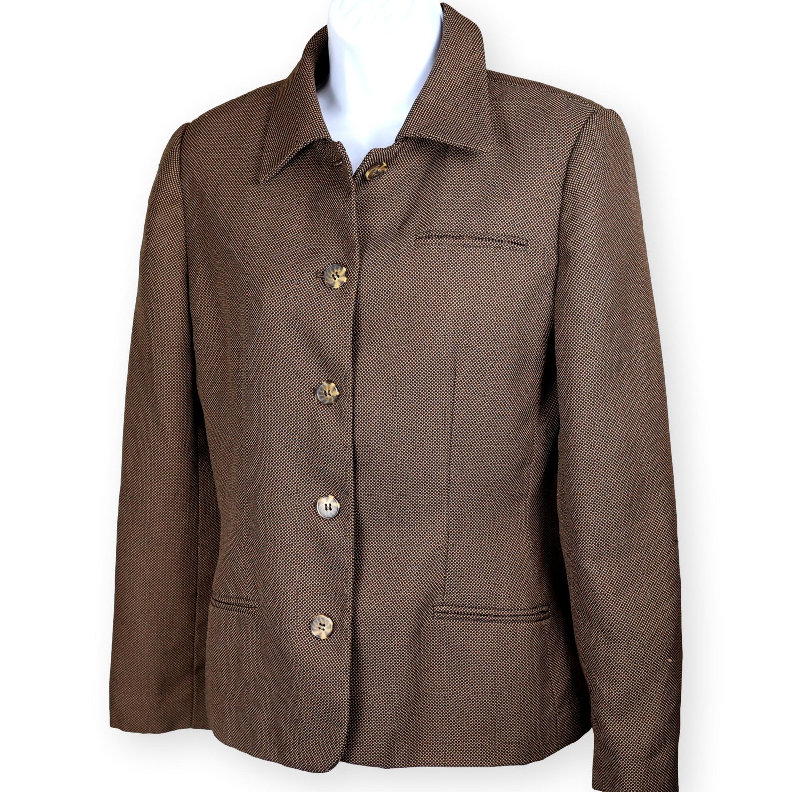Harve Bernard Brown Black Tweed Blazer 8 (Please see pics)