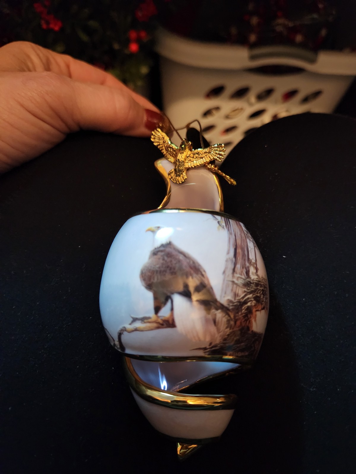 bradford exchange complete set of 12 on eagles wings christmas ornaments