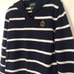 Mens Lauren Ralph Lauren Classic Embroidered Striped Polo Sweater Shawl Collar L