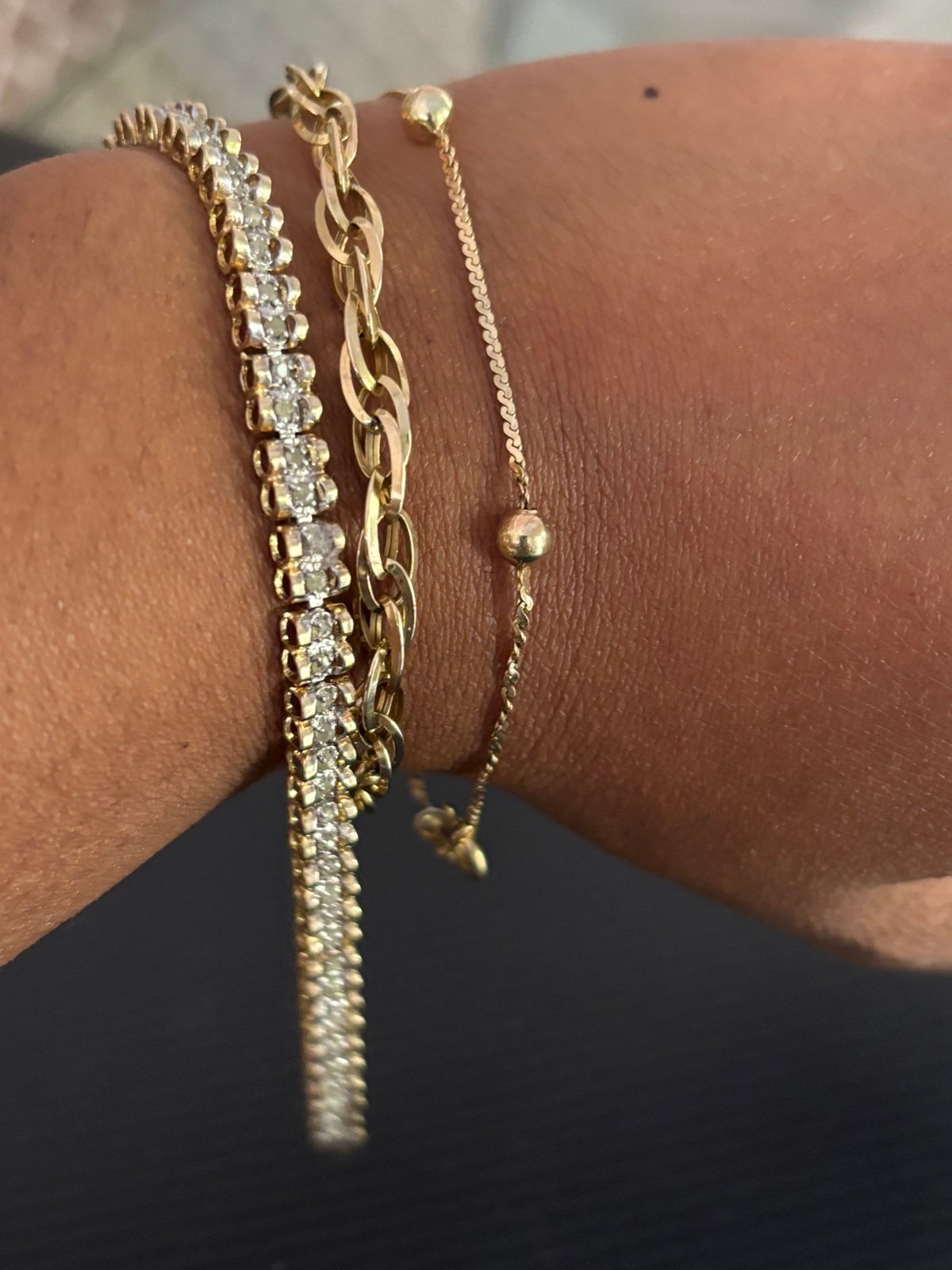10k Yellow Gold Diamond Tennis Bracelet