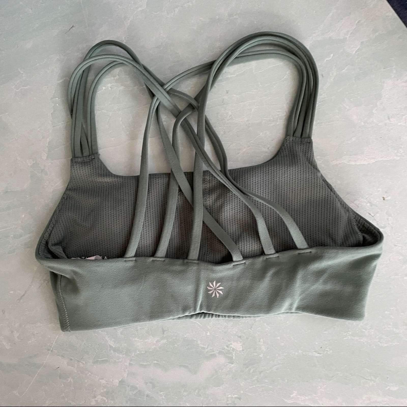 athleta stappy back sage sports bra padded sz XXS
