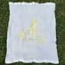 Vintage Higbee Baby Blanket Made in Scotland Yellow Bears Ivory Knit 36 x 29