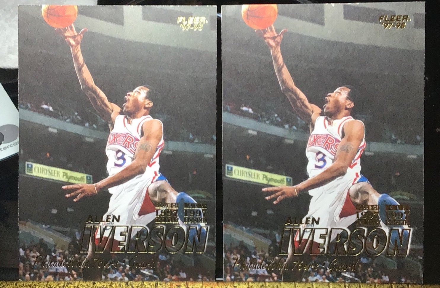 Ser of 2 Allen Iverson, 1997 fleer rookie