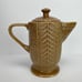 Rattan American Atelier Coffee Pot Stoneware Pitcher Carafe Teapot Vintage MCM