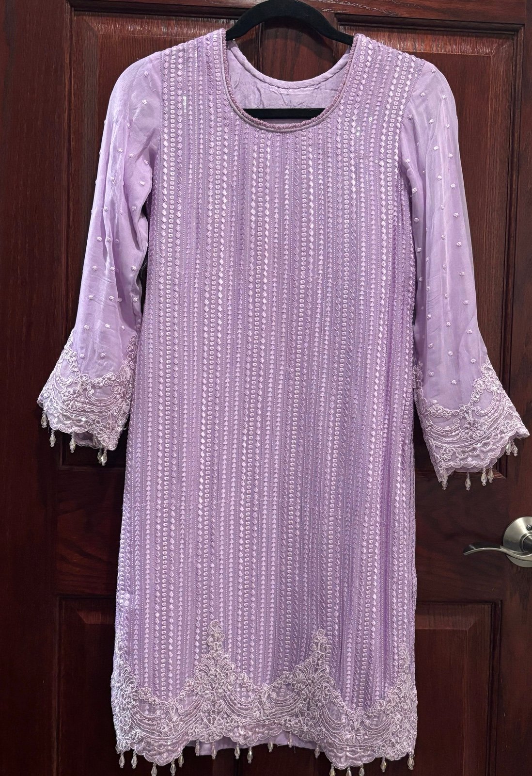 Pakistani Indian women Eid party wear chiffon shalwar Kameez size XS