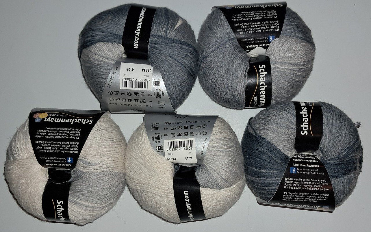Lot of (5) Schachenmayr Fashion Tahiti Yarn Bundles!
