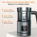 4 IN 1 Automatic Hot and Cold Foam Maker Stainless Steel Milk Steamer