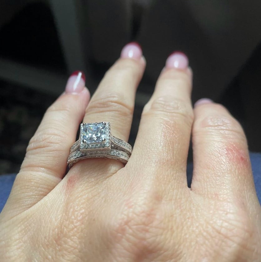 Princess Cut Diamond Engagement Ring And Band Set