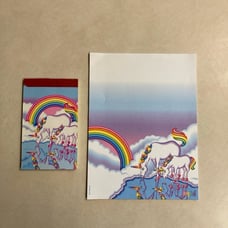 Vintage Lisa Frank Unicorn Stationery and Notepad
