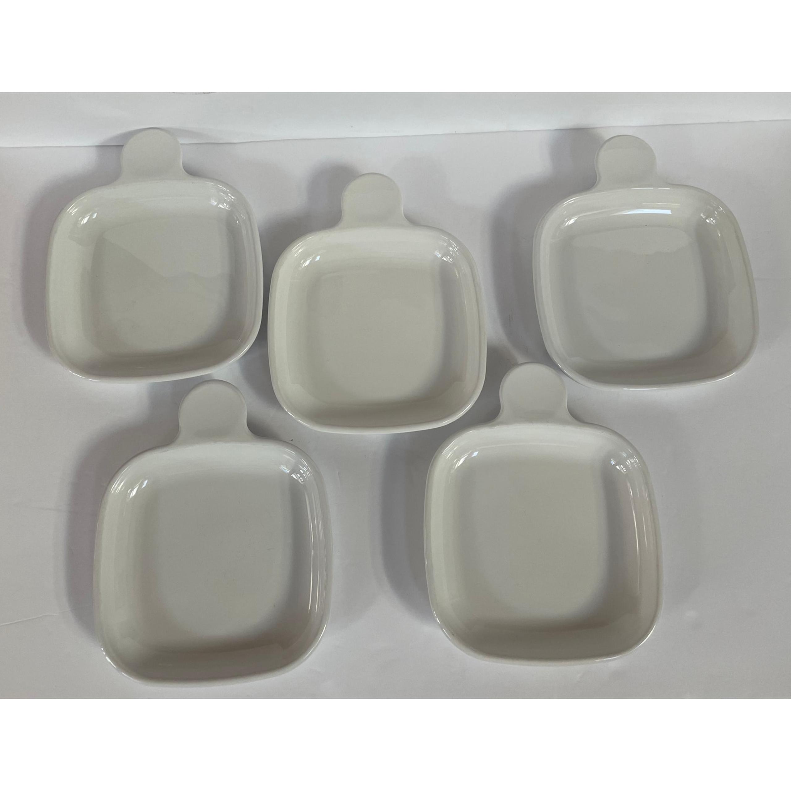Vintage Corning Ware Grab It Snack Sandwich Plates- white- set of 5