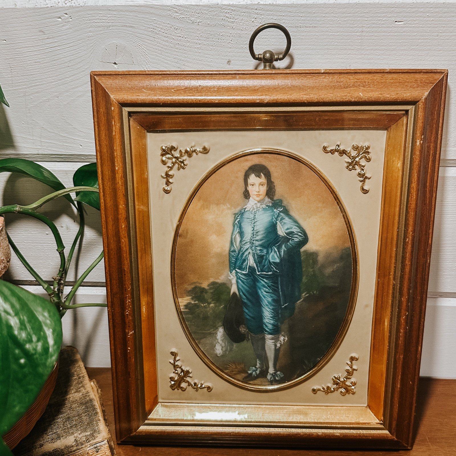 Vintage Blue Boy Framed Wall Hanging | Gallery Wall