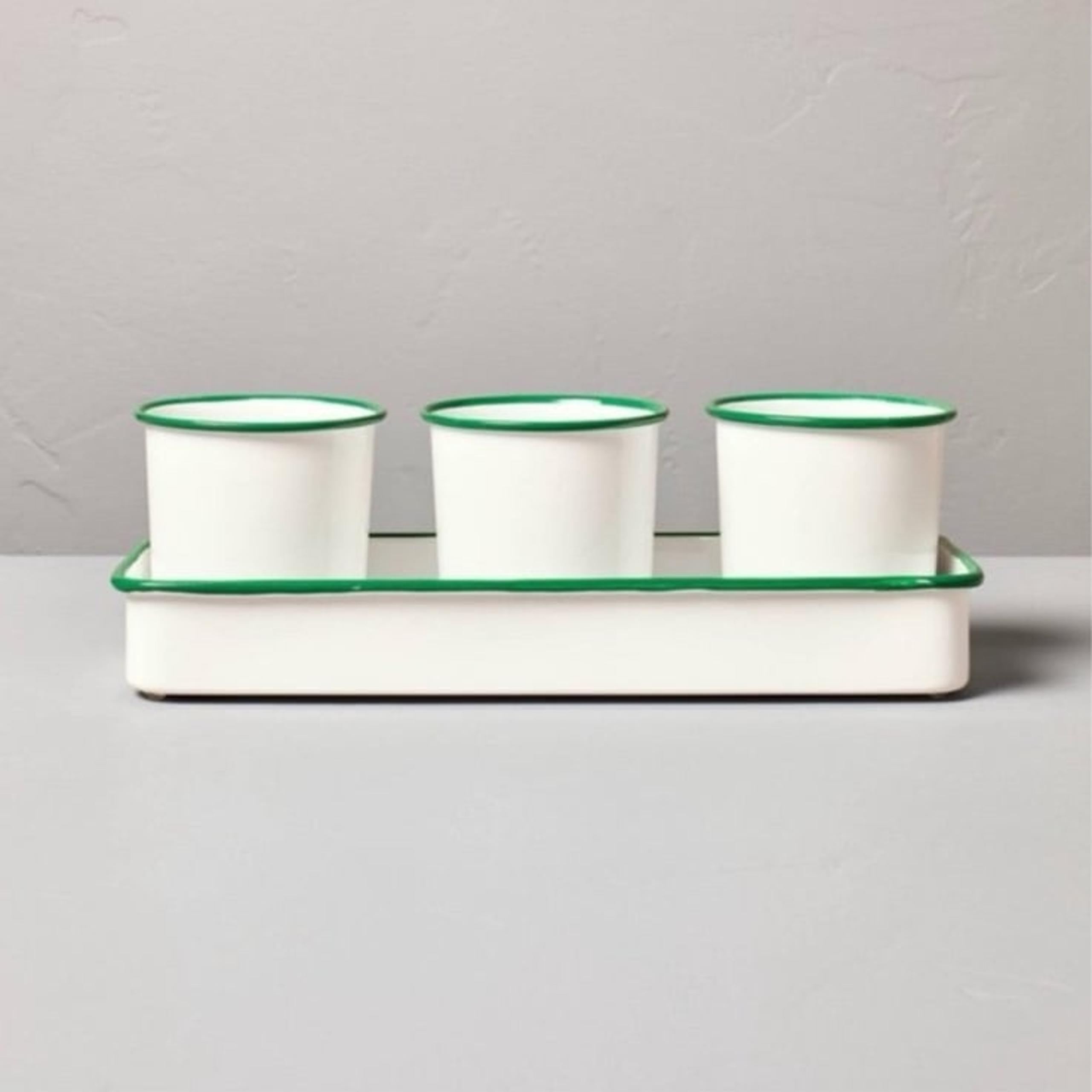 Hearth & Hand Magnolia Trio Herb Planter Set Cream/Green