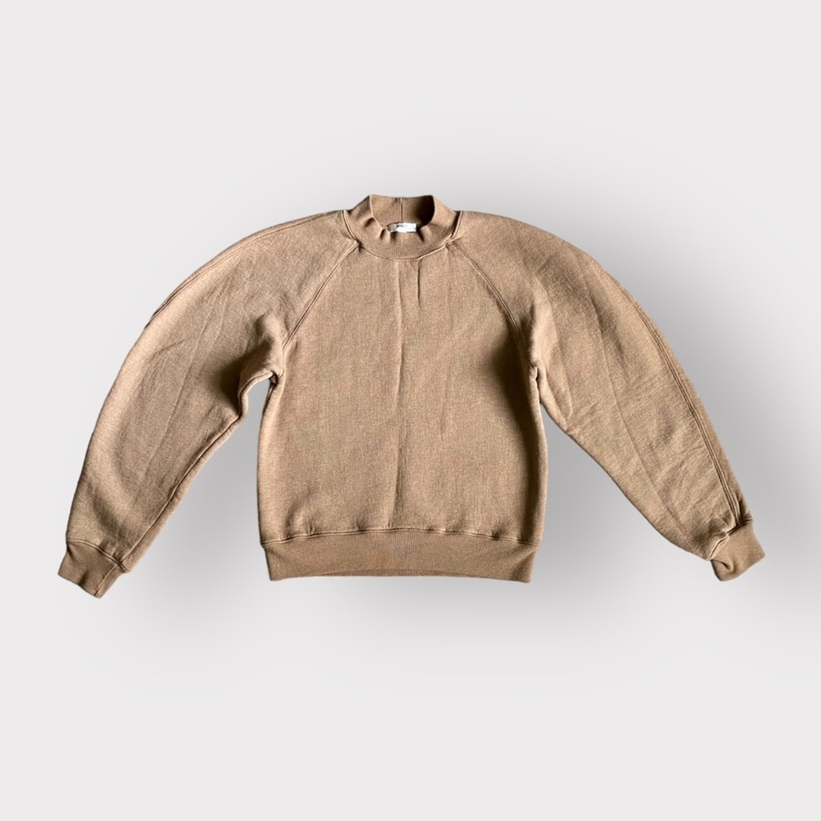 Agolde Tarron Mock Neck Sweatshirt Toffee Heather
