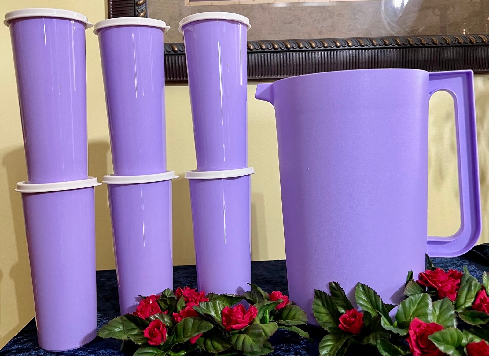 New Tupperware One Gallon Pitcher with Tumblers
