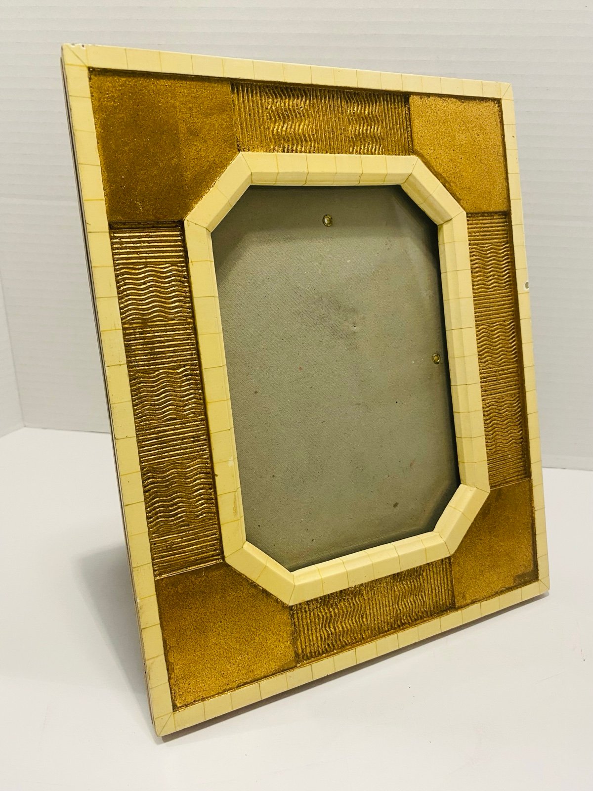 Vintage Terragrafics Tribal Wood Frame Gilded Very Rare 10”-8”.
