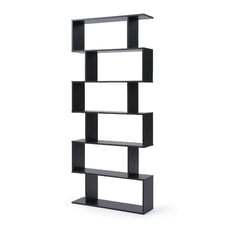Household high-quality strong Staggered 6-Shelf Bookcase-1szs