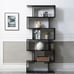 Household high-quality strong Staggered 6-Shelf Bookcase-1szs