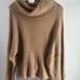 Calvin Klein tan oversize sleeve wool blend turtleneck sweater