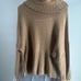 Calvin Klein tan oversize sleeve wool blend turtleneck sweater