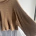 Calvin Klein tan oversize sleeve wool blend turtleneck sweater