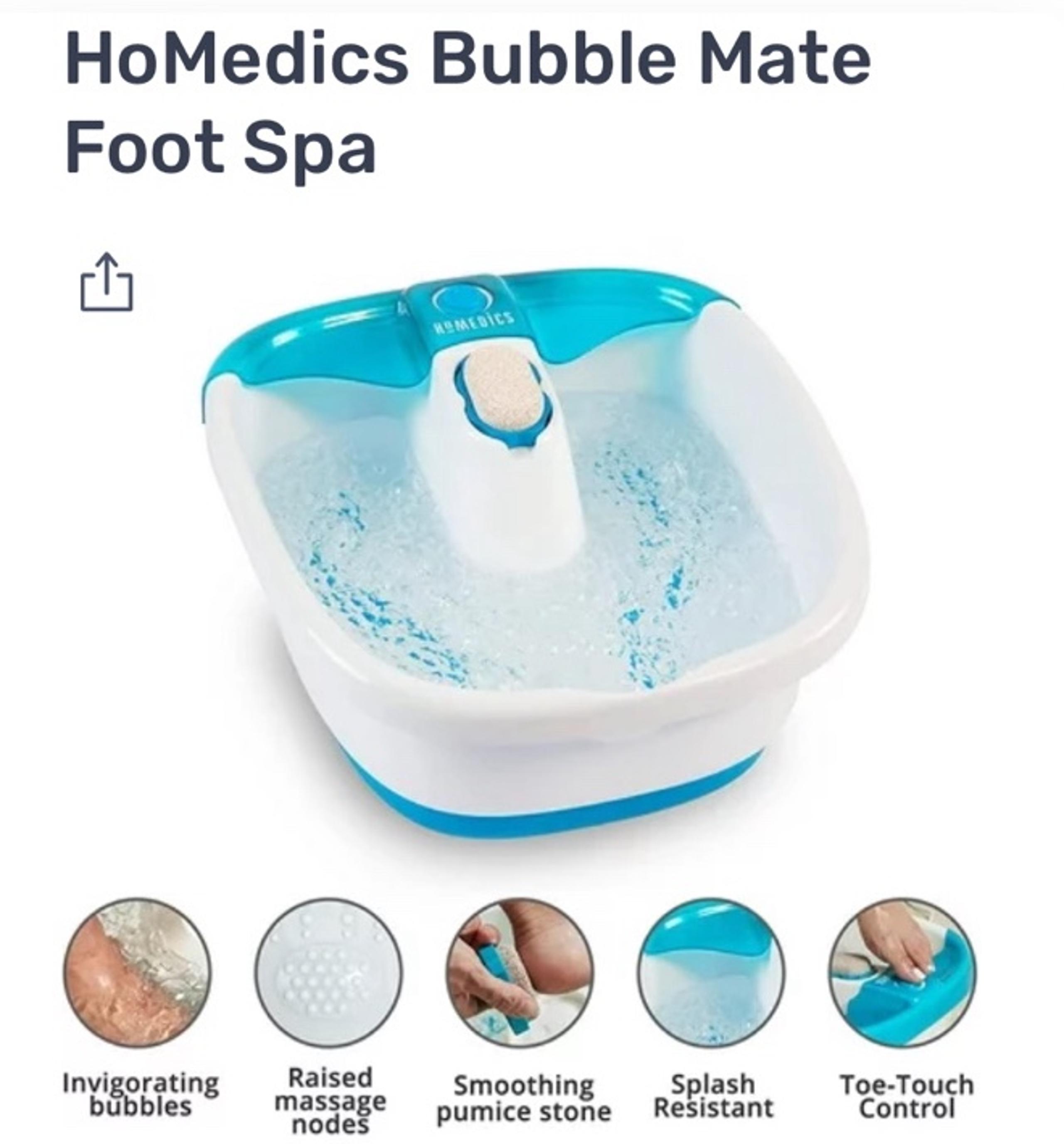 New HoMedics Bubble Mate Foot Spa