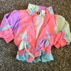 Vintage little girls London fog colorblock windbreaker