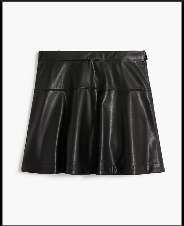 NEW NWT - J.Crew Crewcuts Girls BLACK FAUX VEGAN LEATHER SKIRT BU357 Size 10 Ne