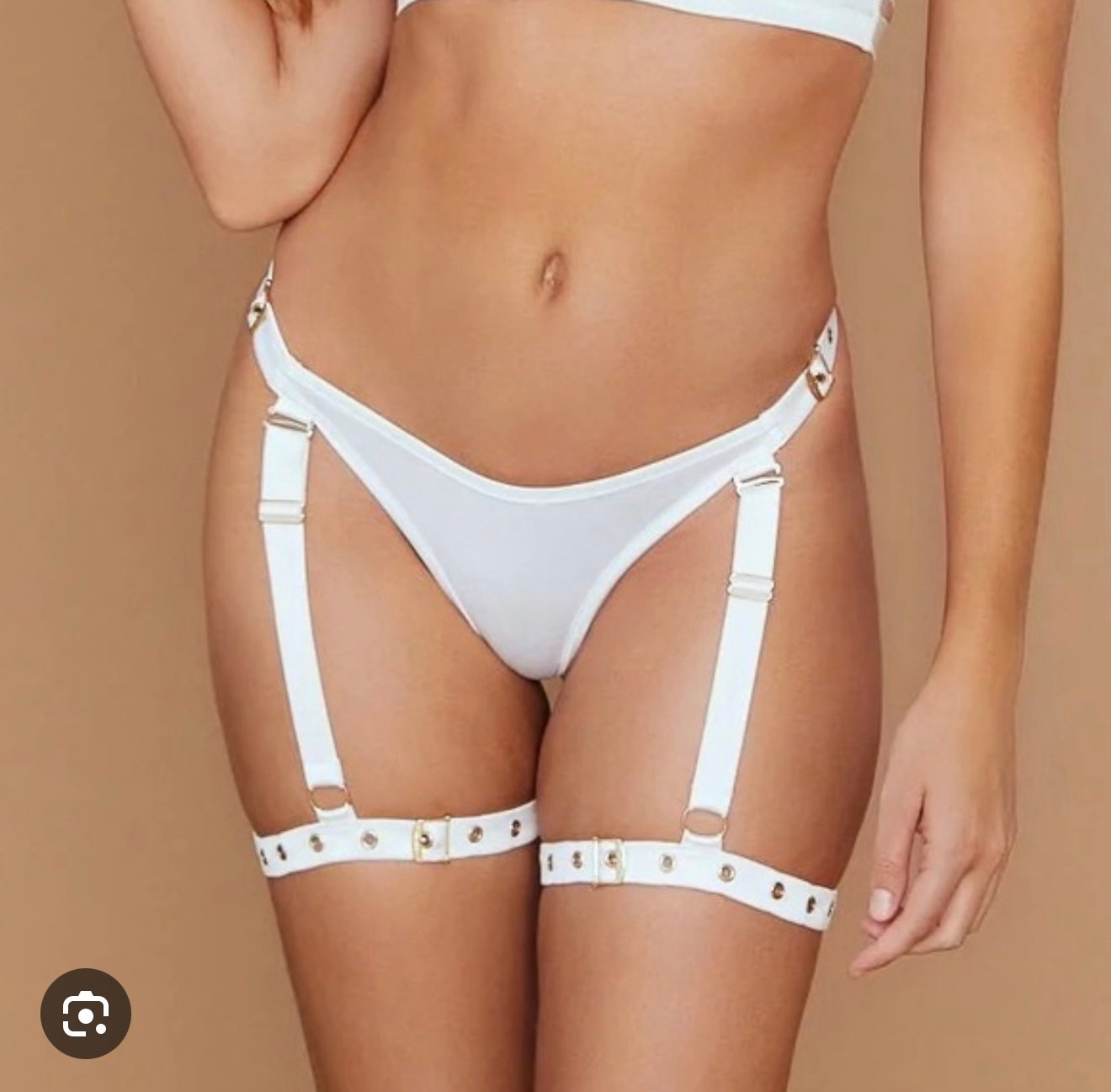 Meshki alison satin buckle Vstring 2 in 1 Thong Size Small