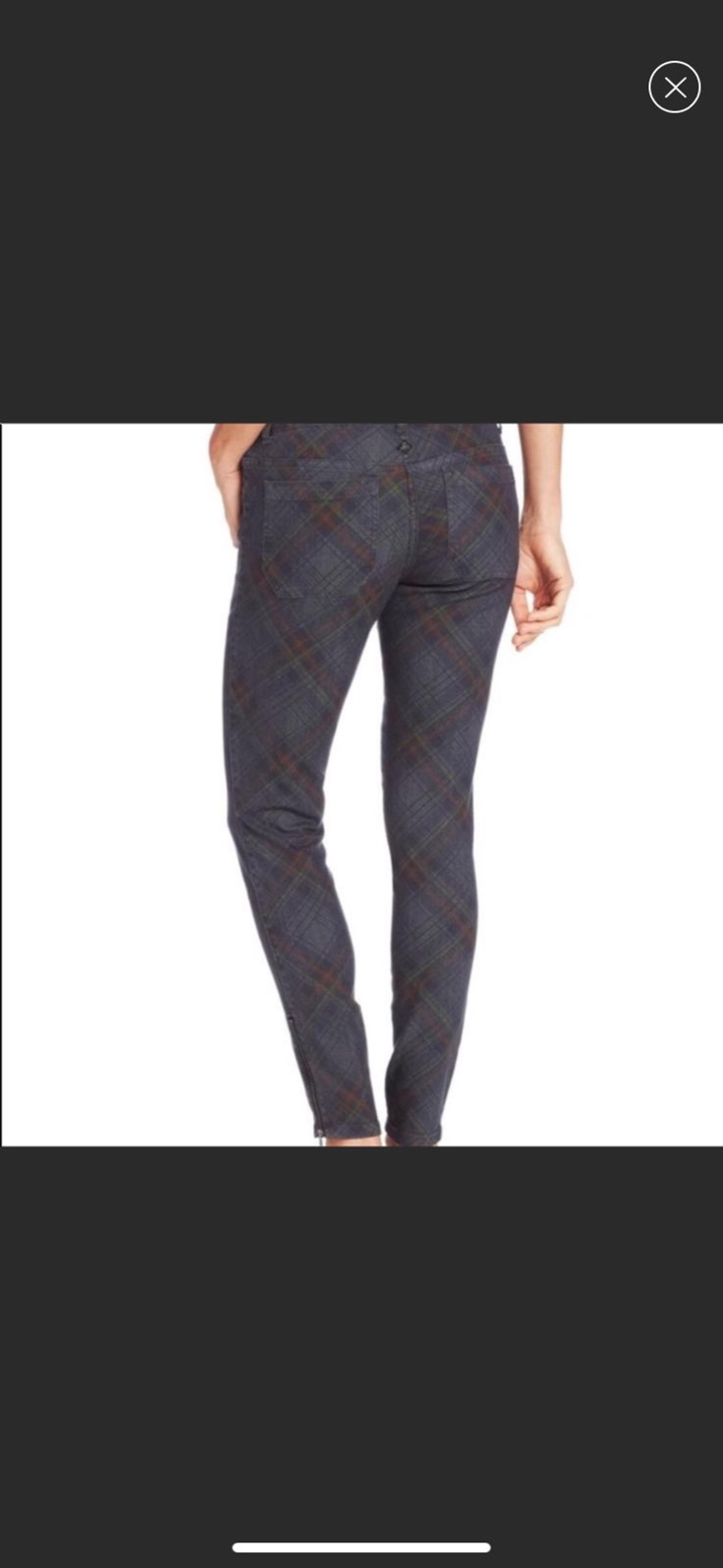 Prana Denim Skinny Plaid Skinny Jeans wi