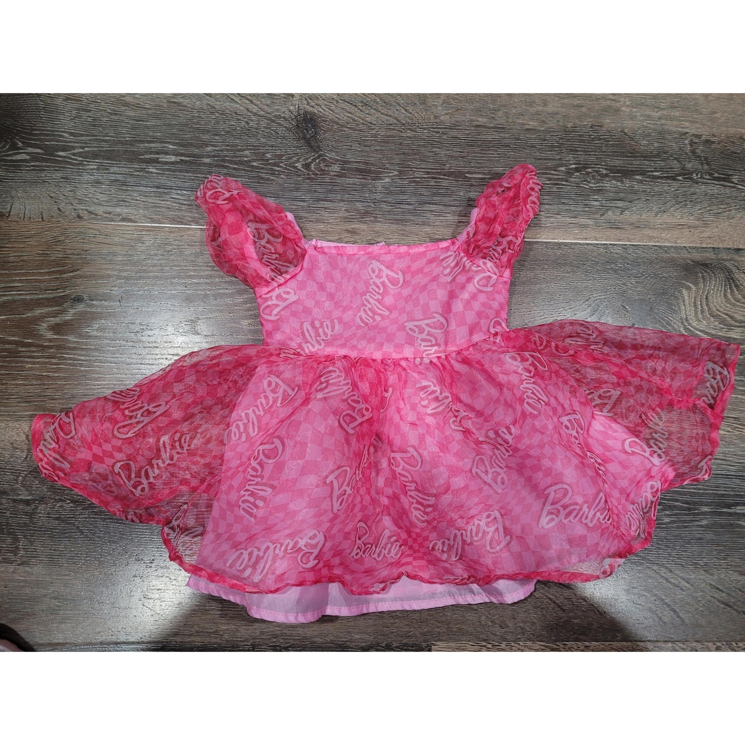 Barbie Pink Baby Girl Dress 12 Months #r