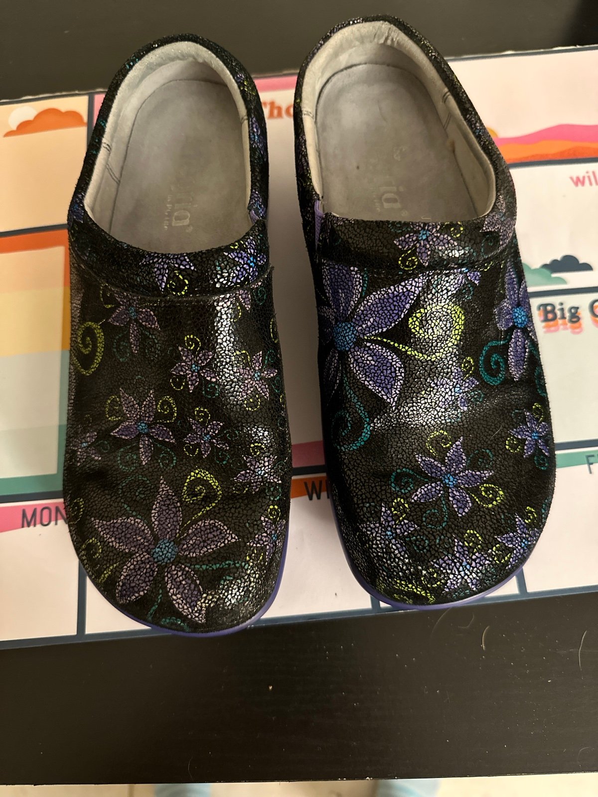 Alegria Kayla Wild Flower Purple Women’s Clog Shoes KAY-836 Size 38 US 7.5