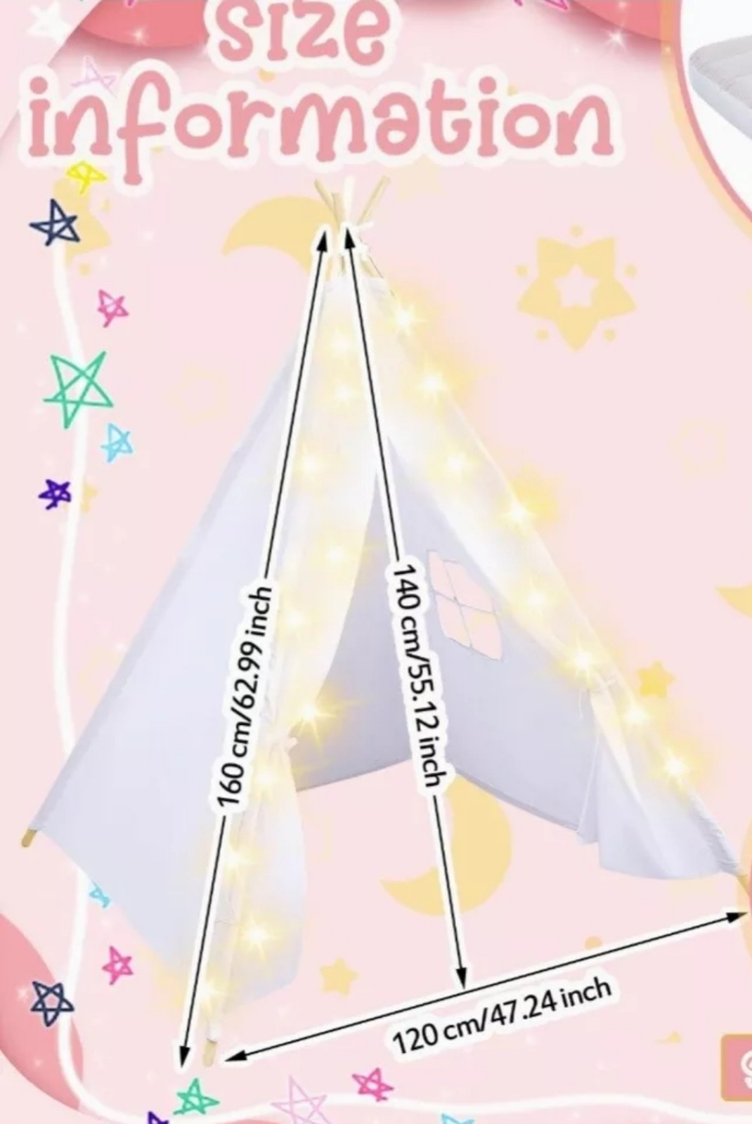 6 Kids teepee tents pretend play, reading sleepover party