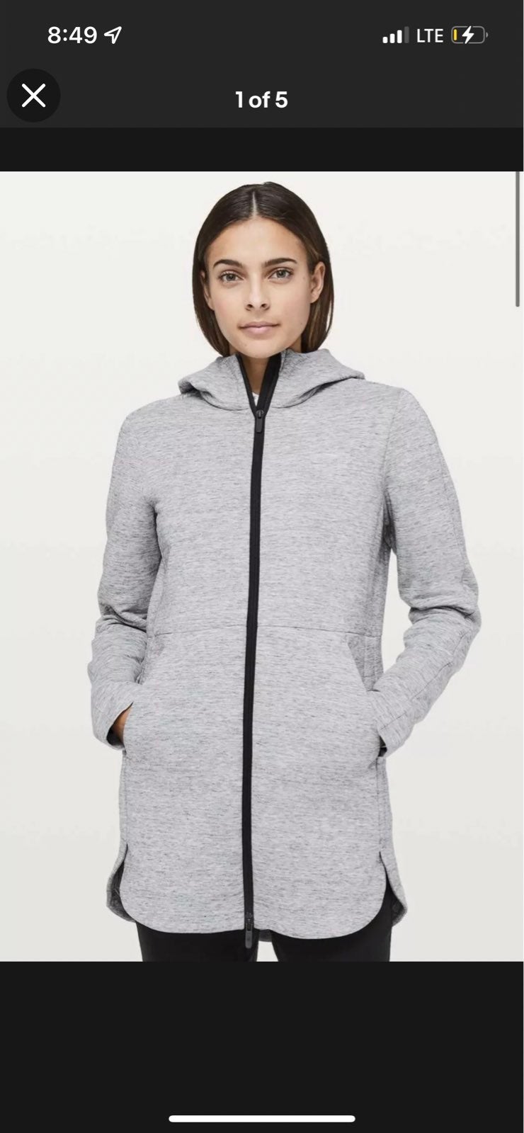 Lululemon Gorgeous “Going Places” Hooded Jacket Sz 2 Grey