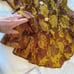 Vintage NONA Fashion USA Shimmer Gold Floral 2 Piece Jkt Ruffles Midi SZ M