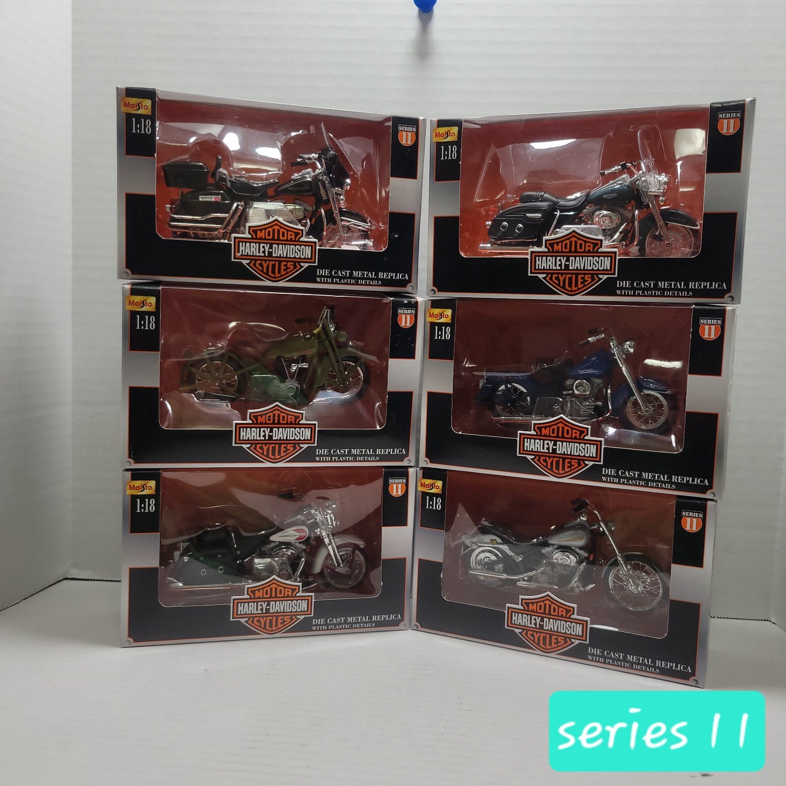Maisto Harley-Davidson Motorcycles 2001 SERIES 11 set of 6 die cast 1:18 scale