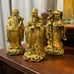 Set of 3 Brass Chinese Sanxing Statues Three Star Gods