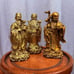 Set of 3 Brass Chinese Sanxing Statues Three Star Gods