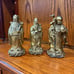 Set of 3 Brass Chinese Sanxing Statues Three Star Gods