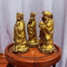 Set of 3 Brass Chinese Sanxing Statues Three Star Gods